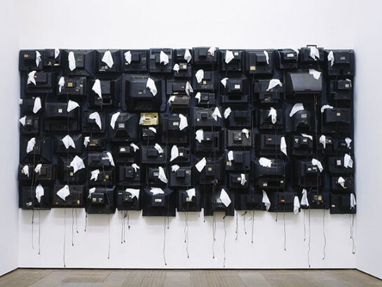 Nari Ward, Airplane Tears, 2005
Found television backs and napkins Dimensions variable, Image courtesy the artist and Lehmann Maupin, New York, and Hong Kong