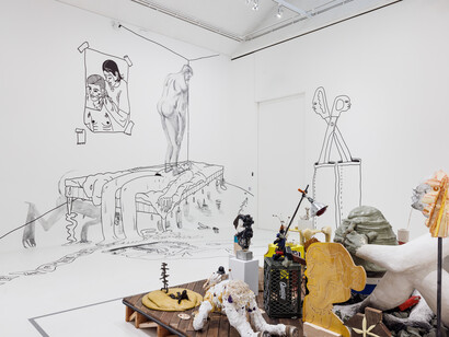 Nicole Eisenman and Edith Hammar, My eyes are like funnels, my ass is a hand, exhibition view. Courtesy of Moderna Museet