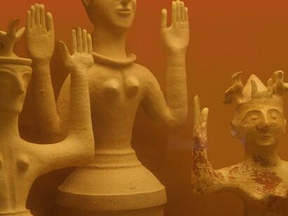 Esculturas del periodo minoico, expuestas en el Museo Arqueológico de Heraklion, Creta, Grecia