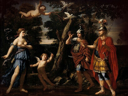 La dea Venere appare davanti a Enea alla sua partenza da Troia