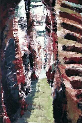Philippe Cognée, Carcasses, 2003. Cire sur toile, suite de 36 peintures ; 70,5 x 47 cm chacune. Collection de l’artiste, Galerie Daniel Templon, Paris