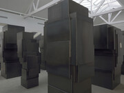 Antony Gormley, Expansion Field, 2014, 4 mm acier Corten, 60 éléments ; dimensions variables © Antony Gormley, Courtesy Galerie Thaddaeus Ropac Paris/Salzburg, Photo : Dominique Uldry