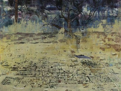 Marius Bercea The Titanium Sun 2013 Oil on canvas 176 x 180 cm / (69¼ x 70⅞ in), courtesy of the artist and Blain|Southern, copyright the artist