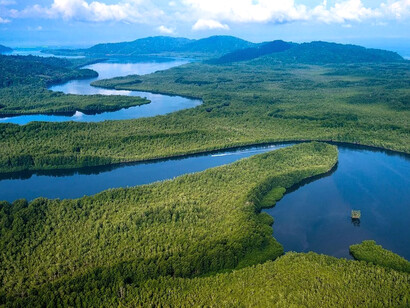 Vista aérea del Parque Nacional Corcovado, Costa Rica