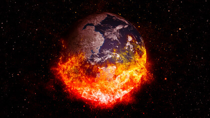 The world is on fire nearing an apocalyptic end