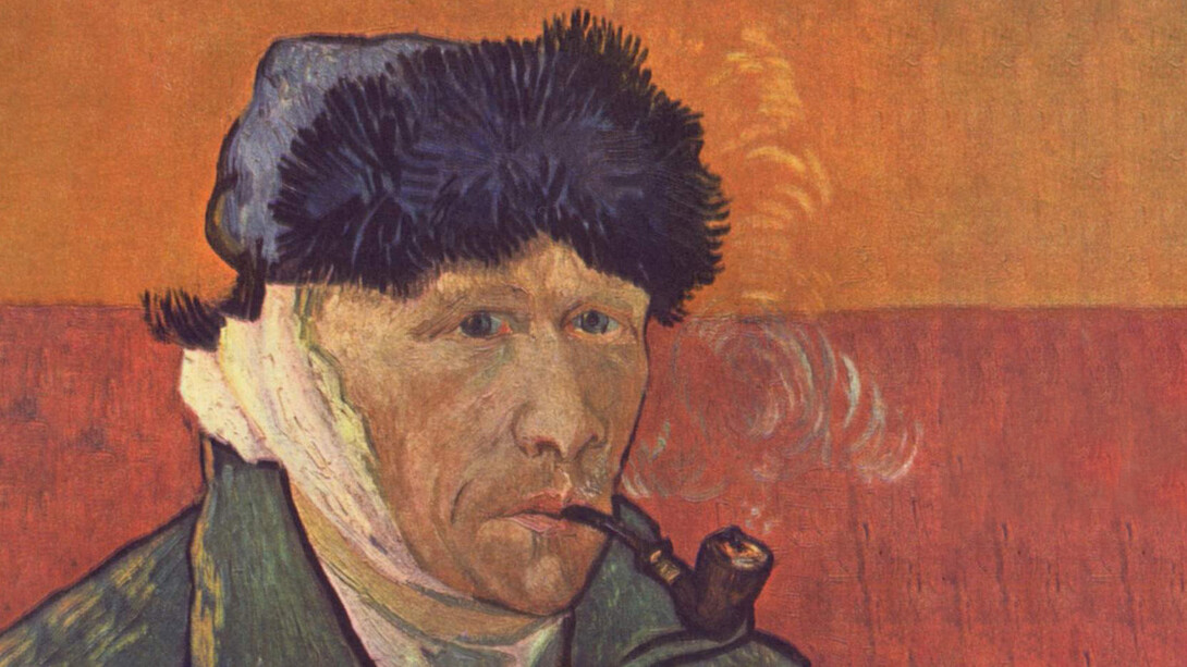 Vincent Van Gogh; Autorretrato con oreja vendada, 1889 (detalle)