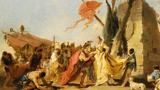 Giovanni Battista Tiepolo (1696-1770). «El encuentro de Antonio y Cleopatra» 1745-1747, óleo sobre lienzo.
Museo Metropolitano de Arte, Nueva York, EE.UU.