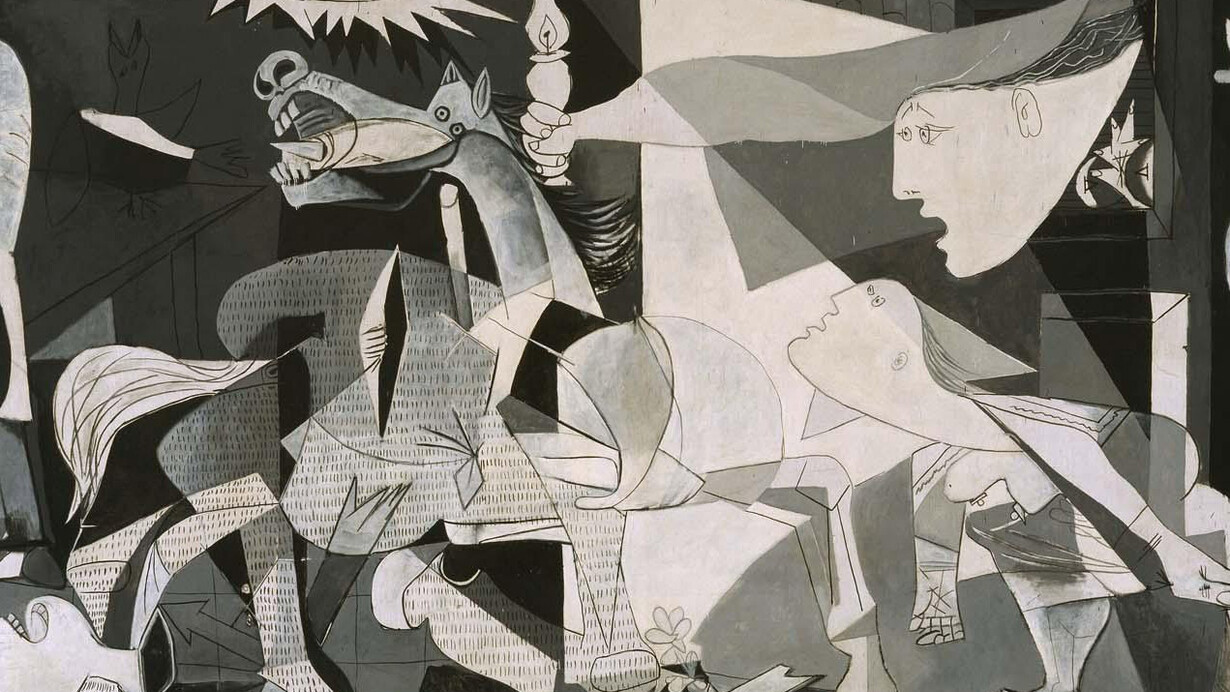 Pablo Picasso. Guernica (1937). Óleo sobre lienzo, 349,3 x 776,6 cm. Museo Reina Sofía, Madrid. 