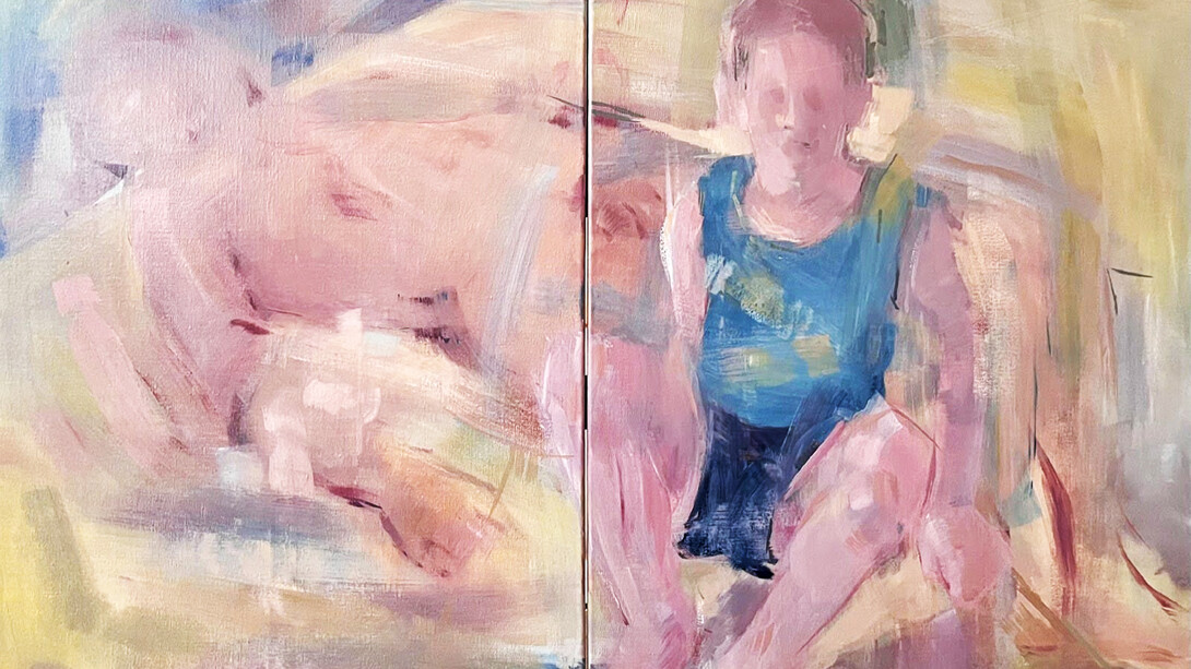 Leo Ragno, Untitled (two figures), olio su tela, 100x140