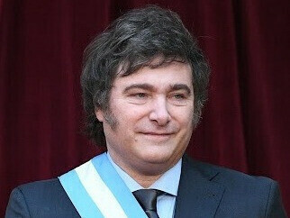 Javier Milei während der Einweihungszeremonie und der Übergabe des Präsidentenkommandos