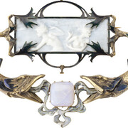 "Fishes" Brooch, René Lalique (1860-1945)1899 / 1900ParisGold with enamel, ivory and opal 11,5 x 15 cm