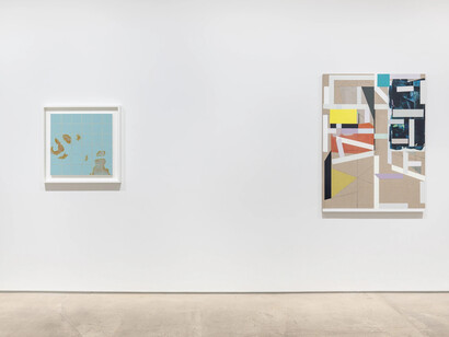 Andrew Bick and Prunella Clough, Dialogues, exhibition view. Courtesy of Hales Gallery