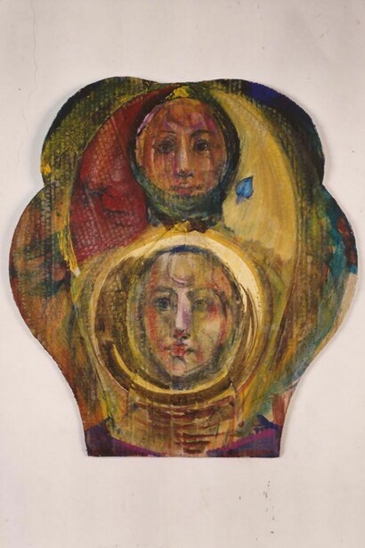 Bruno Ceccobelli, Figlio dei figli Tecnica mista su cartone, 43 x 47 cm