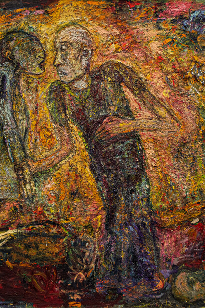Miriam Beerman, Flame, 1999, 68in x 67in, oil on canvas