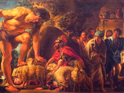 Odisseo nella grotta di Polifemo, dipinto di Jakob Jordaens, XVII secolo