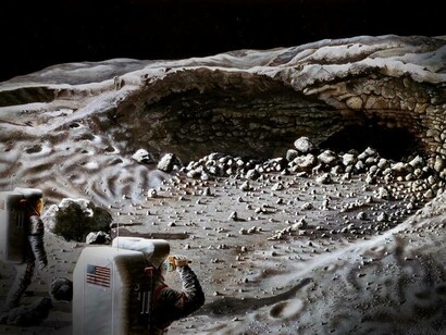 Rappresentazione di una grotta sulla Luna- Credit: NASA
