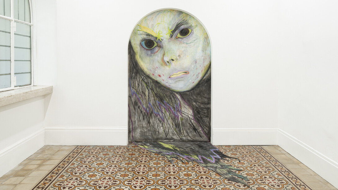 Giuliana Rosso, Abisso, 2023, chalk and charcoal on paper, site specific installation, unique edition. Courtesy the artist and The Address Gallery