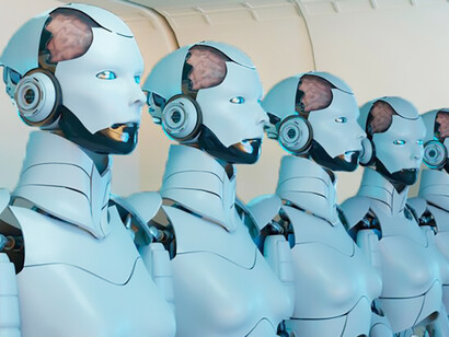 A detailed 3D rendering depicting bio-robots in intricate detail