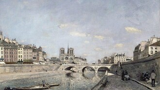 Johan Jongkind, "El Sena y Notre-Dame en París", óleo sobre lienzo, 1864