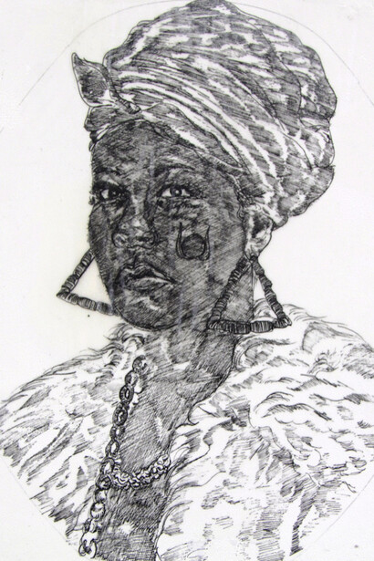 Umar Rashid (Frohawk Two Feathers)
Alecto, leader of The Furies, 2017. Courtesy of Johannes Vogt Gallery