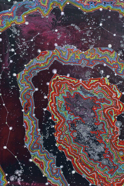 Barbara Takenaga, Red geode (detail), 2015. Courtesy of Kemper Museum of Contemporary Art