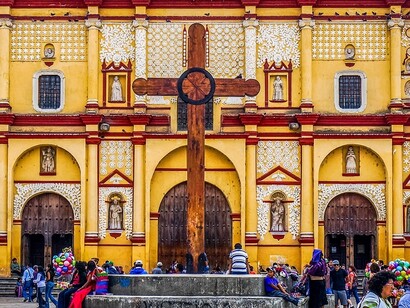 San Cristóbal de las Casas. Chiapas, México. Fachada principal de la Catedral