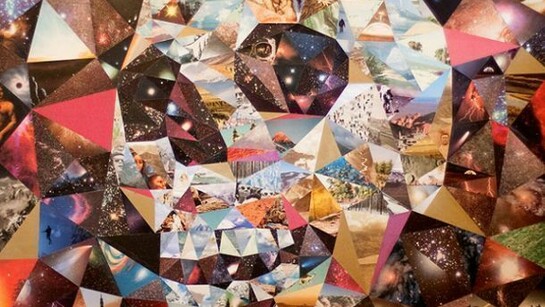 Steven Quinn, Skull, Paper collage, 2012, 122cm x 122cm