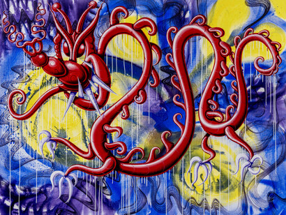 Kenny Scharf, Dragoné bebongo, 2024. Courtesy of TOTAH Gallery