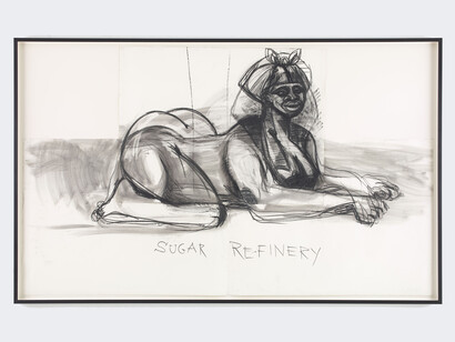 Kara Walker, Untitled, 2013-14, Charcoal on paper, 3 parts, collaged: 60.25 x 100.25 inches (153 x 254.6 cm), overall. © Kara Walker; courtesy of Sikkema Jenkins & Co., New York