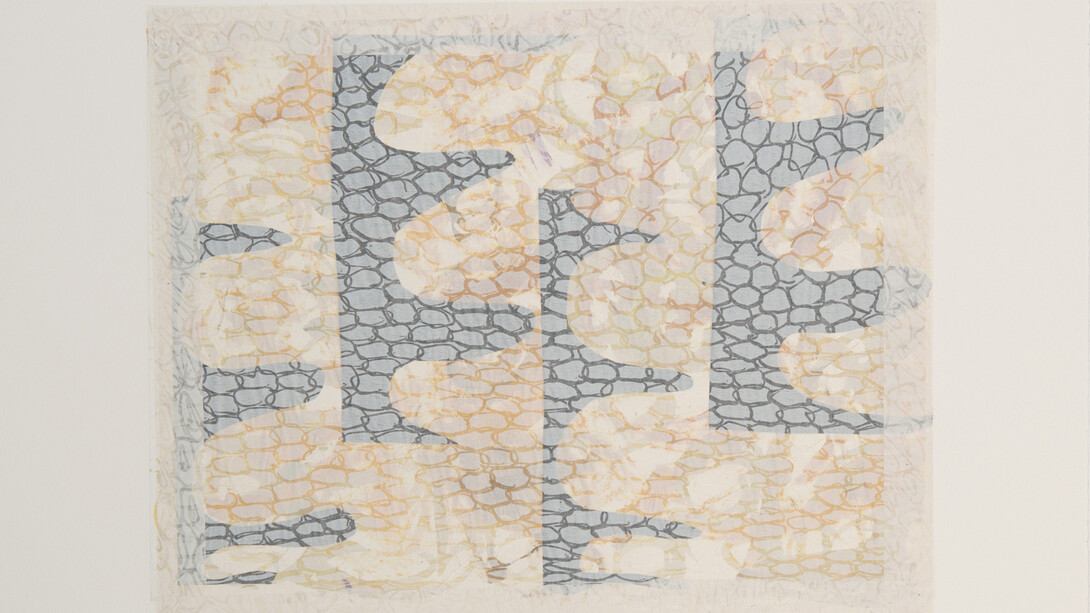 Chakaia Booker, Untitled, 2014, Woodcut, Handpainting, 19.75 x 23.75 inches

