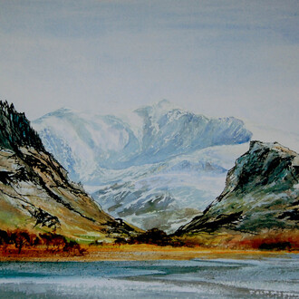 Peter Moore ‘Llyn Nantlle’ pen and ink 2016