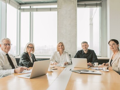 Colegas de trabalho em uma reunião