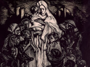 Frank Brangwyn, ‘For the Relief of Women and Children in Spain’ (detail) published by General Relief Fund for Distressed Women and Children in Spain, 1936-7, Lithograph on paper, Leicestershire County Council Artworks © David Brangwyn