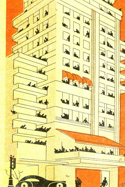Diseño rascacielos revista Careta, José Carlos de Brito e Cuhna, 1942