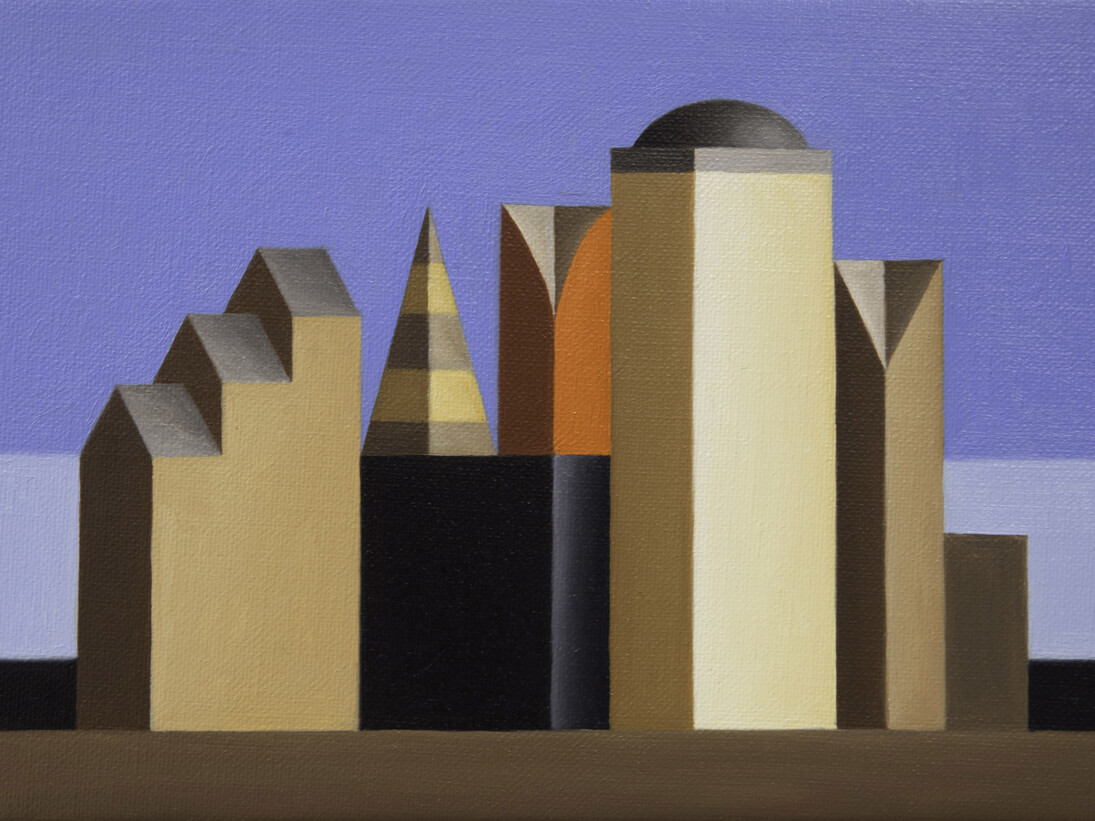 Renny Tait, Study with Blue Sky, 2014, Oil on linen, 15 x 23 cm, 5 7/8 x 9 1/8 in, Courtesy of Flowers Gallery - New York. Copyright © the Artist