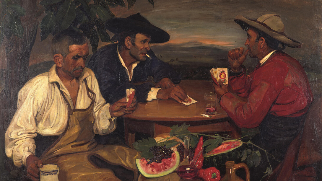 Mary Cameron (1865-1921), Les Joueurs, 1907, Oil on canvas, 121.9 x 163.8 cm, City of Edinburgh Council:
Presented by the Scottish Modern Arts Association 1964
