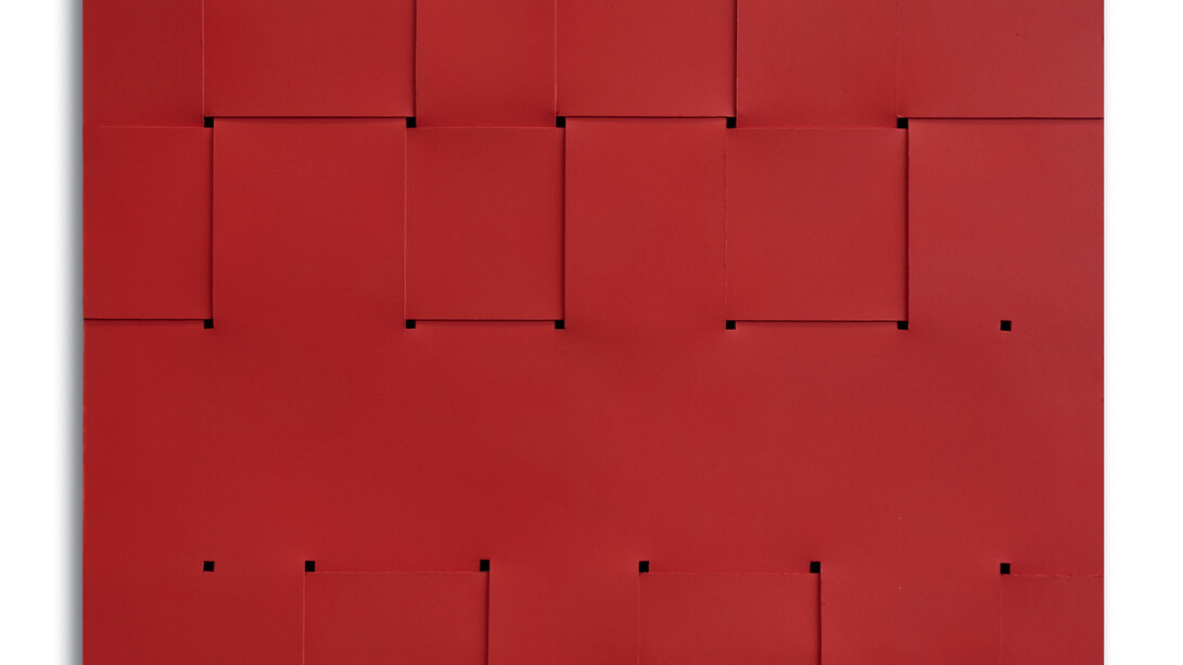 Armando Marrocco, Intreccio, 1968. Smalto rosso su cartone, 72,2x100,2 cm. Courtesy of Museo delle Arti di Catanzaro