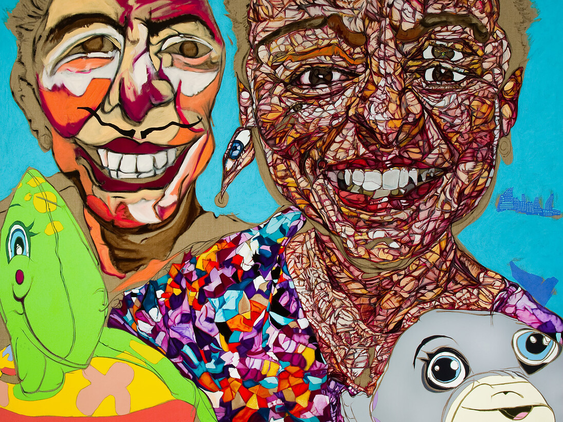 Schandra Singh, "Jean" 2014. Oil on linen, 84 x 108 in. Courtesy the artist and Thomas Erben Gallery, New York.