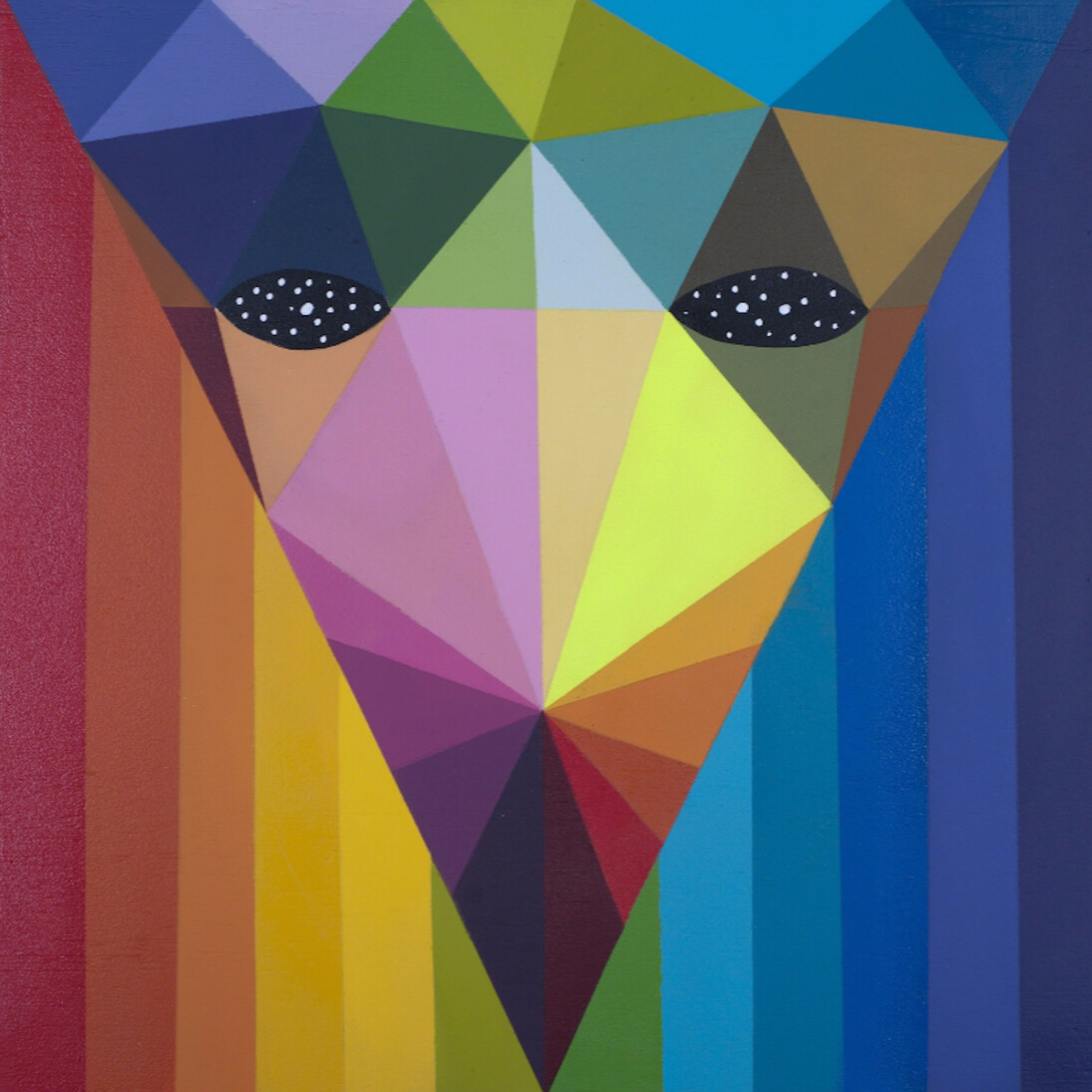 Okuda, Triangle Skull I, 2017. Courtesy of StolenSpace Gallery