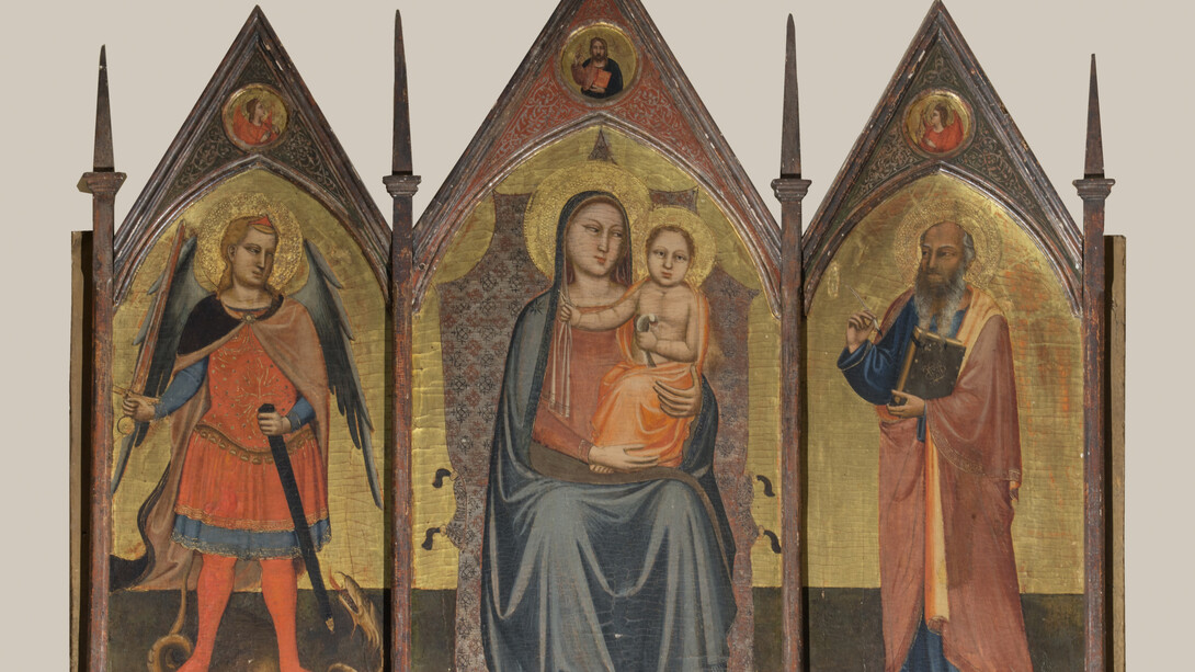 Maestro di Barberino, Madonna col Bambino e santi, Pagliericcio, chiesa di San Niccolò (da San Michele a Vertelli), tempera su tavola, cm 110 x 150
