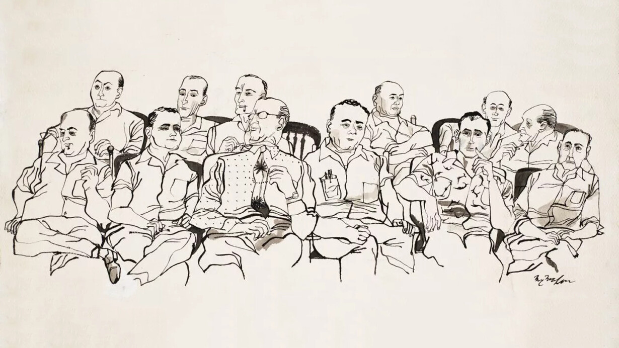 Franklin McMahon, The twelve jurors at the trial, 1955. Courtesy of Chicago History Museum