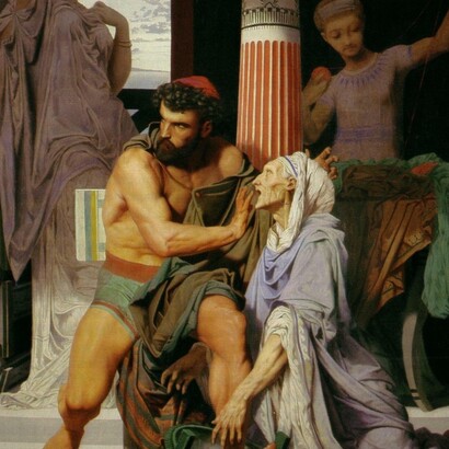 Gustave Boulanger, Ulisse e Euriclea, 1849. Ecole Nationale Supérieure des Beaux-Arts, Parigi, Francia