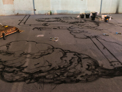 Nikhil Chopra, Drumsolo at the Mill, Exhibition view. Courtesy of Galleria Continua