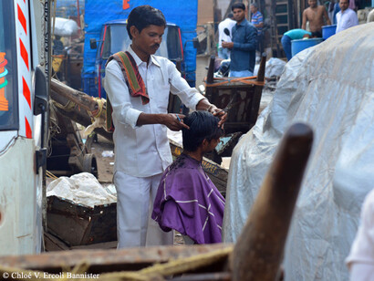 Barber in the slums