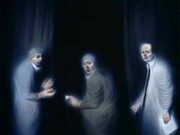 Ken Currie, Three Oncologists, 2002, oil on canvas: 195.58 x 243.84 cm, Scottish National Portrait Gallery
