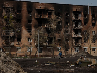 Destroyed building Russian's war in Ukraine