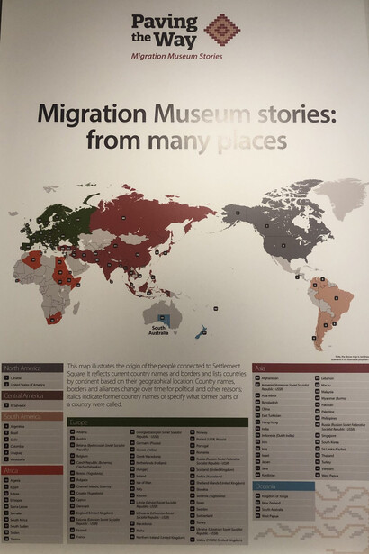 Paving the way, Migration Museum stories, exhibition view. Courtesy of Migration Museum