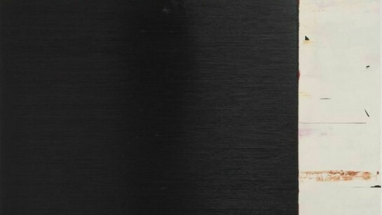 Shaan Syed, detail of Stage right (Black Horizontal Slide), 2013, 75 x 67 in (190.5 x 170.5 cm)