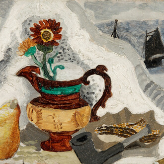 Christopher Wood (1901-1930) Still Life with Boats, St Ives, 1930 Oil on panel 222 x 540 cm, Swindon Museum & Art Gallery