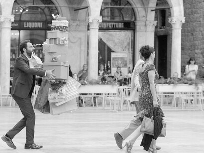 Sul set dello spot per Le Marche